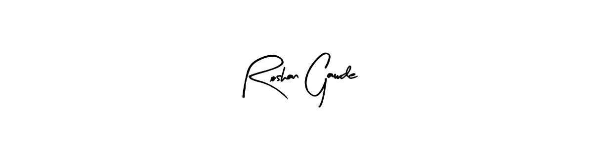 How to make Roshan Gawde name signature. Use Arty Signature style for creating short signs online. This is the latest handwritten sign. Roshan Gawde signature style 8 images and pictures png
