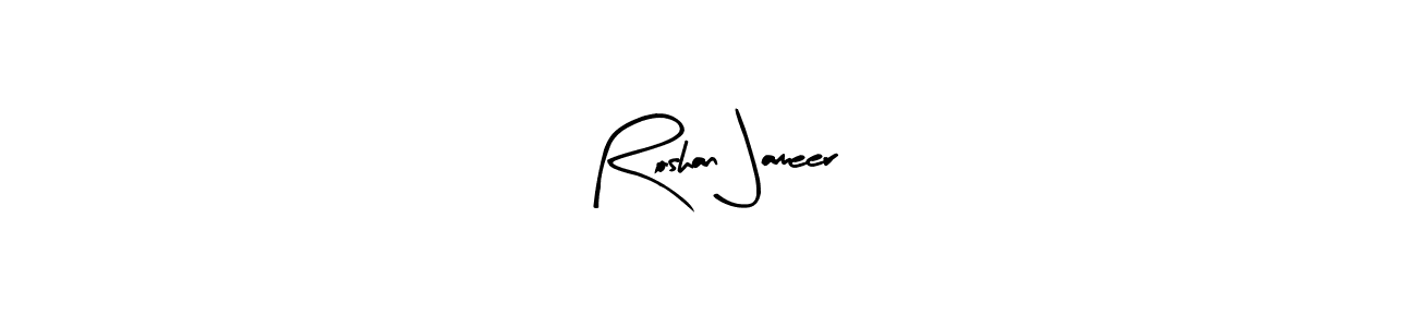 Similarly Arty Signature is the best handwritten signature design. Signature creator online .You can use it as an online autograph creator for name Roshan Jameer. Roshan Jameer signature style 8 images and pictures png