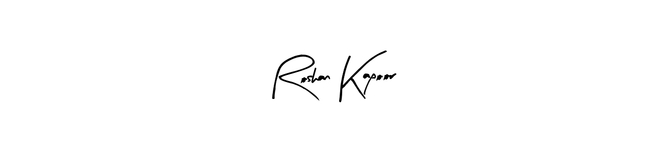 How to make Roshan Kapoor name signature. Use Arty Signature style for creating short signs online. This is the latest handwritten sign. Roshan Kapoor signature style 8 images and pictures png