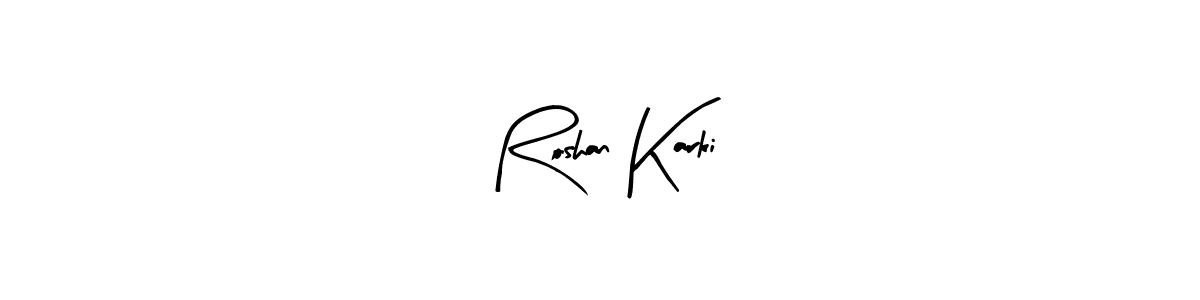 See photos of Roshan Karki official signature by Spectra . Check more albums & portfolios. Read reviews & check more about Arty Signature font. Roshan Karki signature style 8 images and pictures png