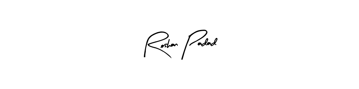 The best way (Arty Signature) to make a short signature is to pick only two or three words in your name. The name Roshan Padad include a total of six letters. For converting this name. Roshan Padad signature style 8 images and pictures png