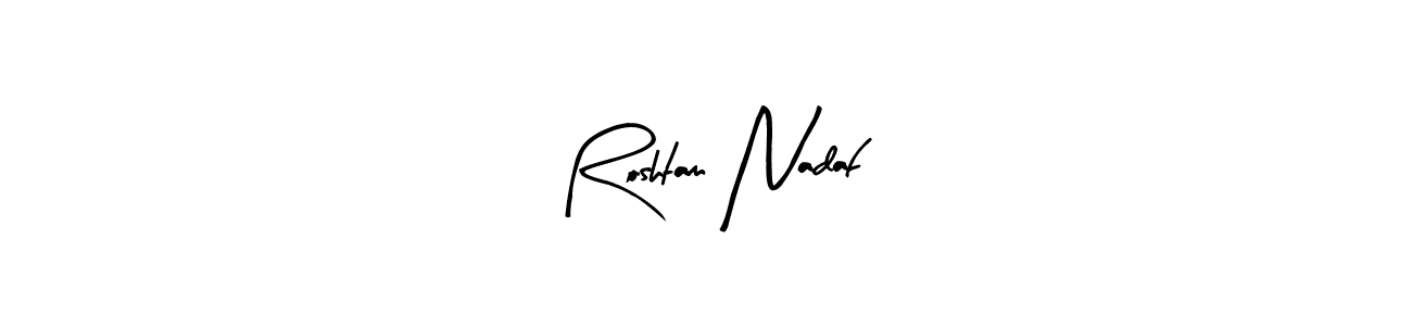 Design your own signature with our free online signature maker. With this signature software, you can create a handwritten (Arty Signature) signature for name Roshtam Nadaf. Roshtam Nadaf signature style 8 images and pictures png