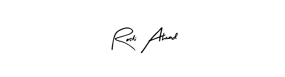 The best way (Arty Signature) to make a short signature is to pick only two or three words in your name. The name Rosli Ahmad include a total of six letters. For converting this name. Rosli Ahmad signature style 8 images and pictures png