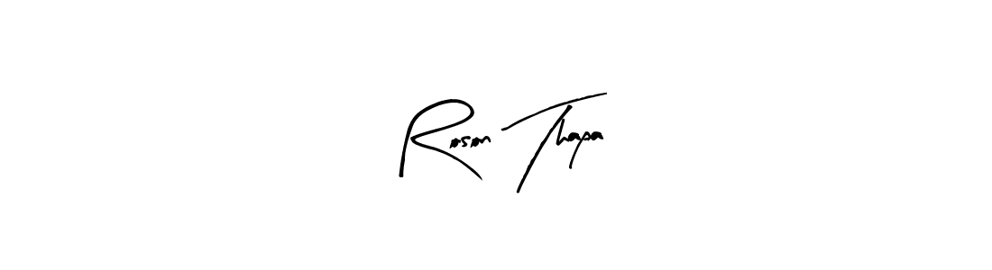 This is the best signature style for the Roson Thapa name. Also you like these signature font (Arty Signature). Mix name signature. Roson Thapa signature style 8 images and pictures png