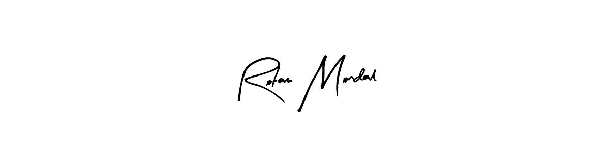 Arty Signature is a professional signature style that is perfect for those who want to add a touch of class to their signature. It is also a great choice for those who want to make their signature more unique. Get Rotam Mondal name to fancy signature for free. Rotam Mondal signature style 8 images and pictures png