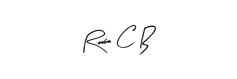 How to make Rouba C B name signature. Use Arty Signature style for creating short signs online. This is the latest handwritten sign. Rouba C B signature style 8 images and pictures png