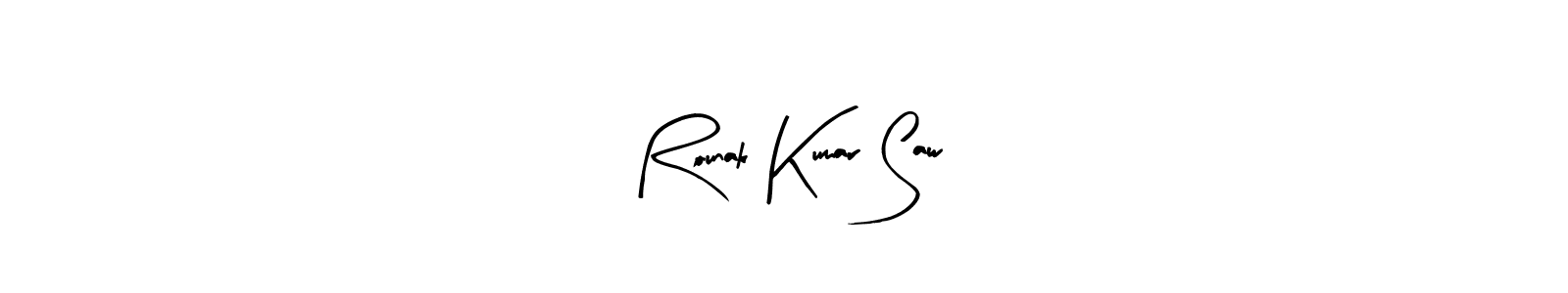 You should practise on your own different ways (Arty Signature) to write your name (Rounak Kumar Saw) in signature. don't let someone else do it for you. Rounak Kumar Saw signature style 8 images and pictures png