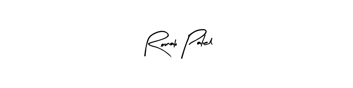 Arty Signature is a professional signature style that is perfect for those who want to add a touch of class to their signature. It is also a great choice for those who want to make their signature more unique. Get Rounak Patel name to fancy signature for free. Rounak Patel signature style 8 images and pictures png