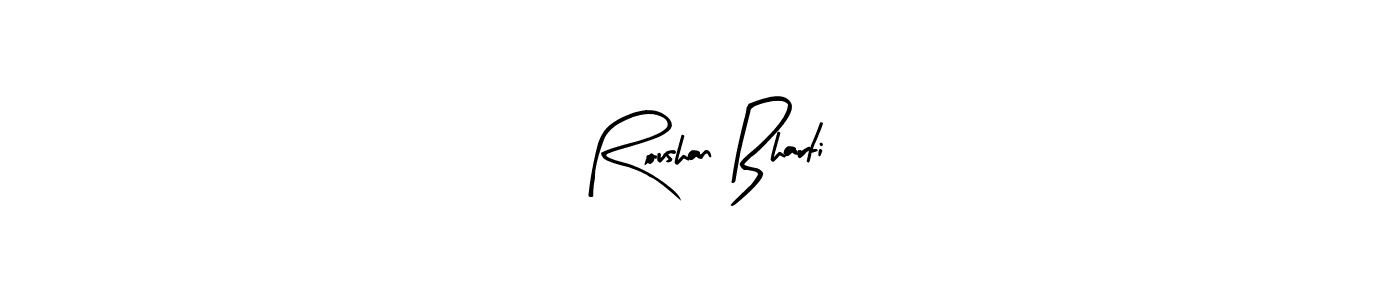 This is the best signature style for the Roushan Bharti name. Also you like these signature font (Arty Signature). Mix name signature. Roushan Bharti signature style 8 images and pictures png