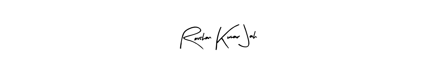 if you are searching for the best signature style for your name Roushan Kumar Jah. so please give up your signature search. here we have designed multiple signature styles  using Arty Signature. Roushan Kumar Jah signature style 8 images and pictures png