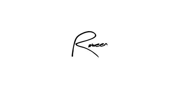 Design your own signature with our free online signature maker. With this signature software, you can create a handwritten (Arty Signature) signature for name Roween. Roween signature style 8 images and pictures png