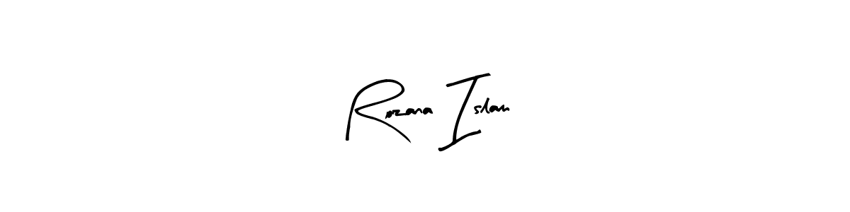 Similarly Arty Signature is the best handwritten signature design. Signature creator online .You can use it as an online autograph creator for name Rozana Islam. Rozana Islam signature style 8 images and pictures png