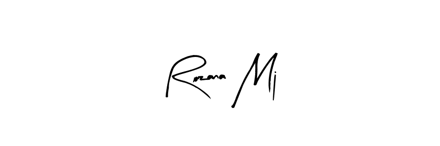 if you are searching for the best signature style for your name Rozana Mj. so please give up your signature search. here we have designed multiple signature styles  using Arty Signature. Rozana Mj signature style 8 images and pictures png