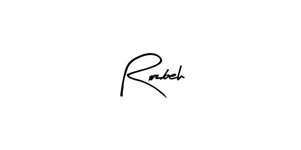 Create a beautiful signature design for name Rozbeh. With this signature (Arty Signature) fonts, you can make a handwritten signature for free. Rozbeh signature style 8 images and pictures png