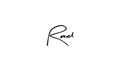 Use a signature maker to create a handwritten signature online. With this signature software, you can design (Arty Signature) your own signature for name Rozel. Rozel signature style 8 images and pictures png