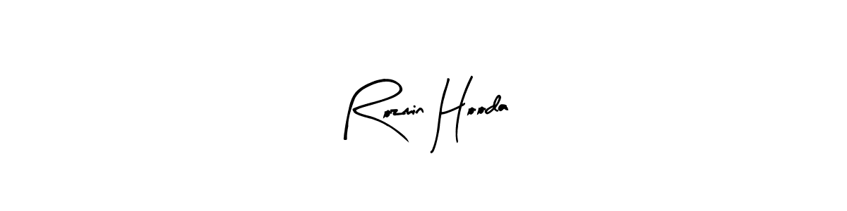 Arty Signature is a professional signature style that is perfect for those who want to add a touch of class to their signature. It is also a great choice for those who want to make their signature more unique. Get Rozmin Hooda name to fancy signature for free. Rozmin Hooda signature style 8 images and pictures png
