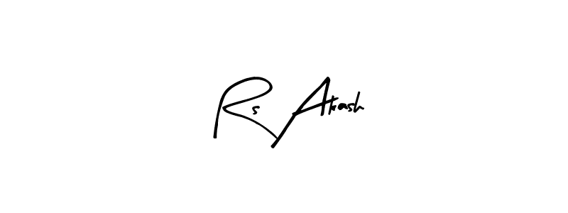 Similarly Arty Signature is the best handwritten signature design. Signature creator online .You can use it as an online autograph creator for name Rs Akash. Rs Akash signature style 8 images and pictures png