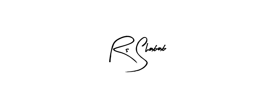 This is the best signature style for the Rs Shabab name. Also you like these signature font (Arty Signature). Mix name signature. Rs Shabab signature style 8 images and pictures png