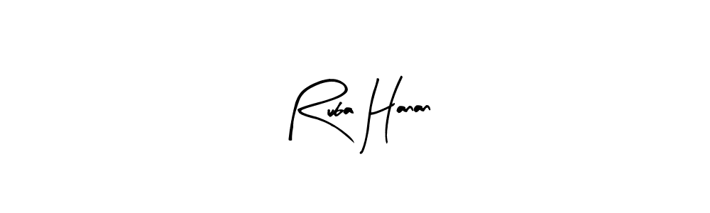 The best way (Arty Signature) to make a short signature is to pick only two or three words in your name. The name Ruba Hanan include a total of six letters. For converting this name. Ruba Hanan signature style 8 images and pictures png