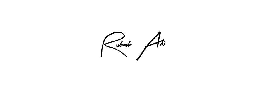 Use a signature maker to create a handwritten signature online. With this signature software, you can design (Arty Signature) your own signature for name Rubab Ali. Rubab Ali signature style 8 images and pictures png