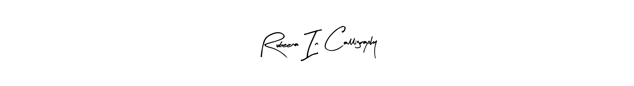 Similarly Arty Signature is the best handwritten signature design. Signature creator online .You can use it as an online autograph creator for name Rubeena In Calligraphy. Rubeena In Calligraphy signature style 8 images and pictures png