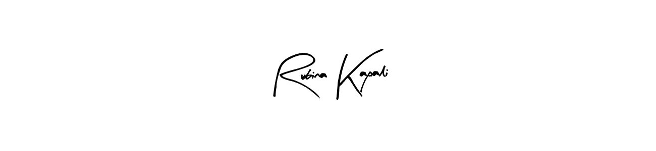 The best way (Arty Signature) to make a short signature is to pick only two or three words in your name. The name Rubina Kapali include a total of six letters. For converting this name. Rubina Kapali signature style 8 images and pictures png