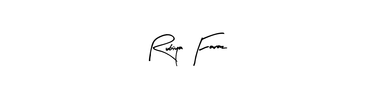 How to make Rubiya Faraz signature? Arty Signature is a professional autograph style. Create handwritten signature for Rubiya Faraz name. Rubiya Faraz signature style 8 images and pictures png