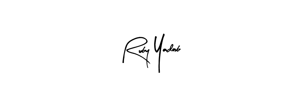 Also You can easily find your signature by using the search form. We will create Ruby Yadab name handwritten signature images for you free of cost using Arty Signature sign style. Ruby Yadab signature style 8 images and pictures png