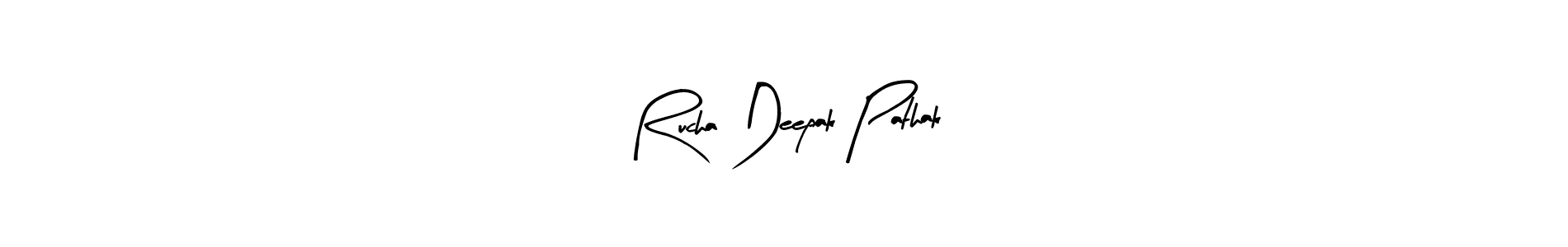 The best way (Arty Signature) to make a short signature is to pick only two or three words in your name. The name Rucha Deepak Pathak include a total of six letters. For converting this name. Rucha Deepak Pathak signature style 8 images and pictures png