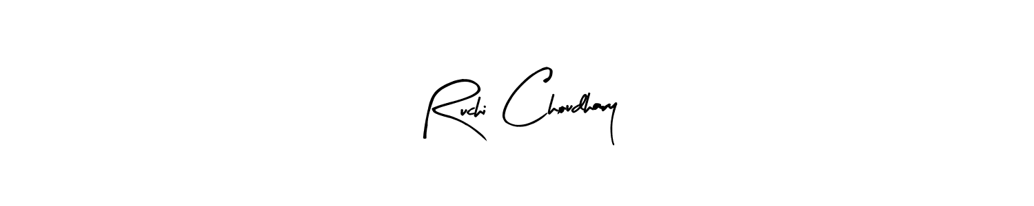 How to make Ruchi Choudhary name signature. Use Arty Signature style for creating short signs online. This is the latest handwritten sign. Ruchi Choudhary signature style 8 images and pictures png