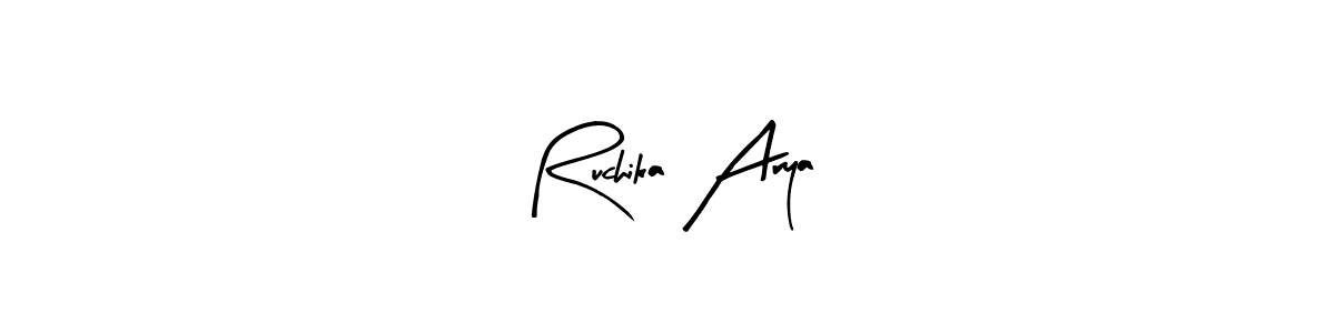 Also we have Ruchika Arya name is the best signature style. Create professional handwritten signature collection using Arty Signature autograph style. Ruchika Arya signature style 8 images and pictures png