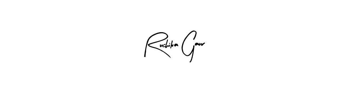 Create a beautiful signature design for name Ruchika Gaur. With this signature (Arty Signature) fonts, you can make a handwritten signature for free. Ruchika Gaur signature style 8 images and pictures png