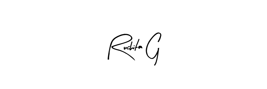 It looks lik you need a new signature style for name Ruchita G. Design unique handwritten (Arty Signature) signature with our free signature maker in just a few clicks. Ruchita G signature style 8 images and pictures png
