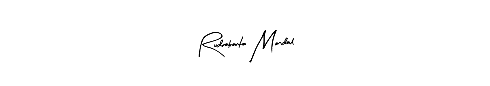 How to make Rudrakanta Mondal name signature. Use Arty Signature style for creating short signs online. This is the latest handwritten sign. Rudrakanta Mondal signature style 8 images and pictures png