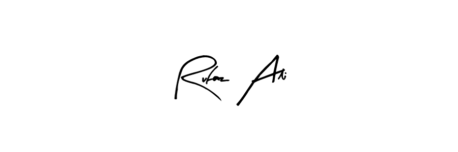 Arty Signature is a professional signature style that is perfect for those who want to add a touch of class to their signature. It is also a great choice for those who want to make their signature more unique. Get Rufaz Ali name to fancy signature for free. Rufaz Ali signature style 8 images and pictures png