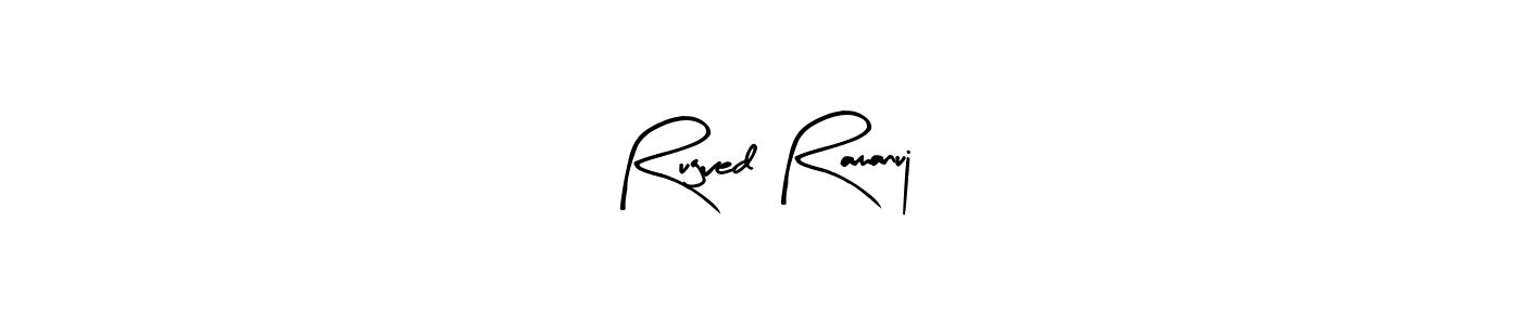 Use a signature maker to create a handwritten signature online. With this signature software, you can design (Arty Signature) your own signature for name Rugved Ramanuj. Rugved Ramanuj signature style 8 images and pictures png