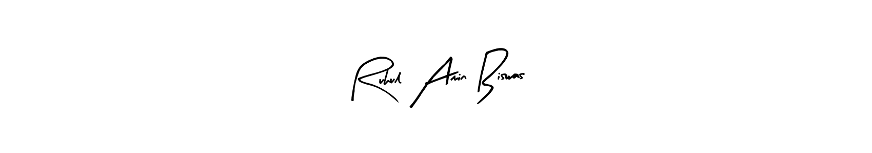 Use a signature maker to create a handwritten signature online. With this signature software, you can design (Arty Signature) your own signature for name Ruhul Amin Biswas. Ruhul Amin Biswas signature style 8 images and pictures png