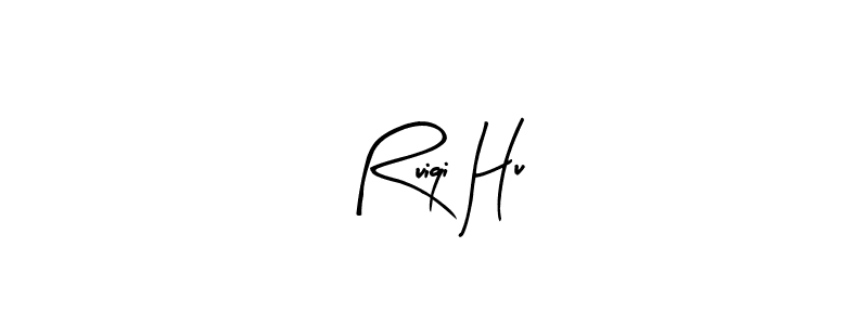 Create a beautiful signature design for name Ruiqi Hu. With this signature (Arty Signature) fonts, you can make a handwritten signature for free. Ruiqi Hu signature style 8 images and pictures png