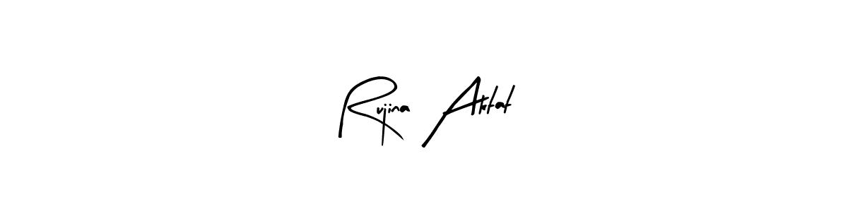 Create a beautiful signature design for name Rujina Aktat. With this signature (Arty Signature) fonts, you can make a handwritten signature for free. Rujina Aktat signature style 8 images and pictures png