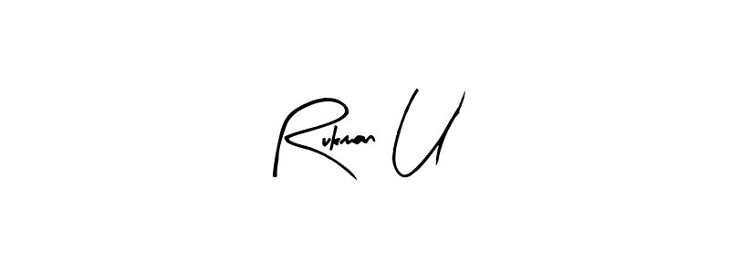 The best way (Arty Signature) to make a short signature is to pick only two or three words in your name. The name Rukman U include a total of six letters. For converting this name. Rukman U signature style 8 images and pictures png