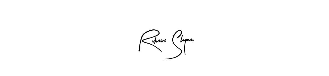 Arty Signature is a professional signature style that is perfect for those who want to add a touch of class to their signature. It is also a great choice for those who want to make their signature more unique. Get Rukmini Shyam name to fancy signature for free. Rukmini Shyam signature style 8 images and pictures png
