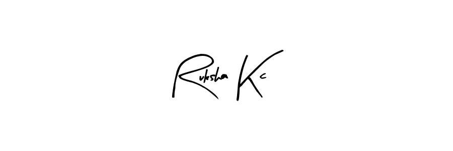 Also we have Ruksha Kc name is the best signature style. Create professional handwritten signature collection using Arty Signature autograph style. Ruksha Kc signature style 8 images and pictures png