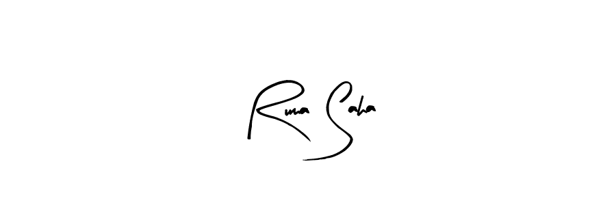 Similarly Arty Signature is the best handwritten signature design. Signature creator online .You can use it as an online autograph creator for name Ruma Saha. Ruma Saha signature style 8 images and pictures png