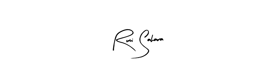 Arty Signature is a professional signature style that is perfect for those who want to add a touch of class to their signature. It is also a great choice for those who want to make their signature more unique. Get Rumi Sahara name to fancy signature for free. Rumi Sahara signature style 8 images and pictures png