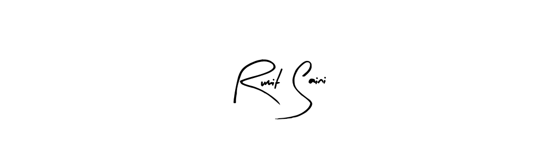 Make a beautiful signature design for name Rumit Saini. With this signature (Arty Signature) style, you can create a handwritten signature for free. Rumit Saini signature style 8 images and pictures png