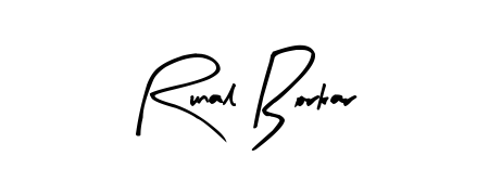 Discover how Runal Borkar looks in an executive cursive font (Arty Signature). Perfect for legal documents, invoices, and certificates. Runal Borkar signature style 8 images and pictures png