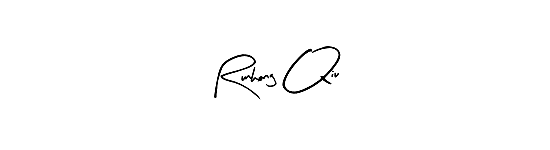 Runhong Qiu stylish signature style. Best Handwritten Sign (Arty Signature) for my name. Handwritten Signature Collection Ideas for my name Runhong Qiu. Runhong Qiu signature style 8 images and pictures png