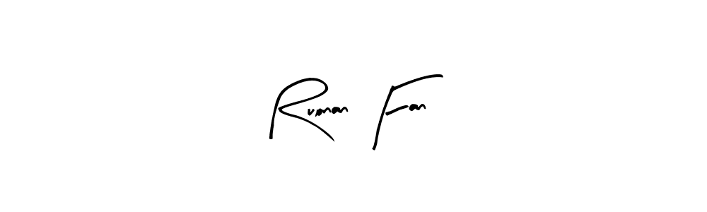 How to make Ruonan Fan name signature. Use Arty Signature style for creating short signs online. This is the latest handwritten sign. Ruonan Fan signature style 8 images and pictures png
