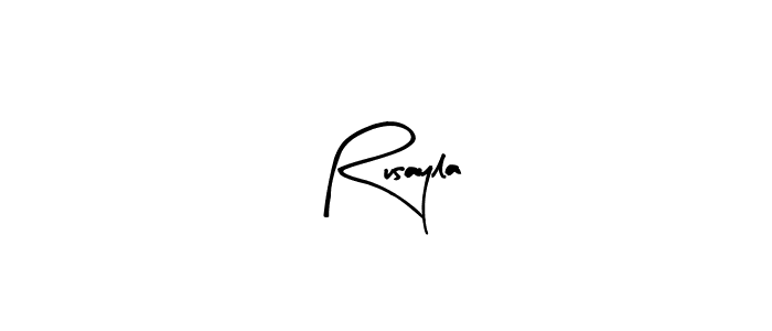 Design your own signature with our free online signature maker. With this signature software, you can create a handwritten (Arty Signature) signature for name Rusayla. Rusayla signature style 8 images and pictures png