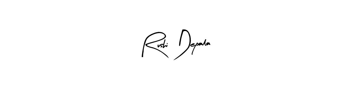 Similarly Arty Signature is the best handwritten signature design. Signature creator online .You can use it as an online autograph creator for name Rushi Depala. Rushi Depala signature style 8 images and pictures png